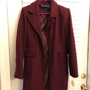 Maroon peacoat